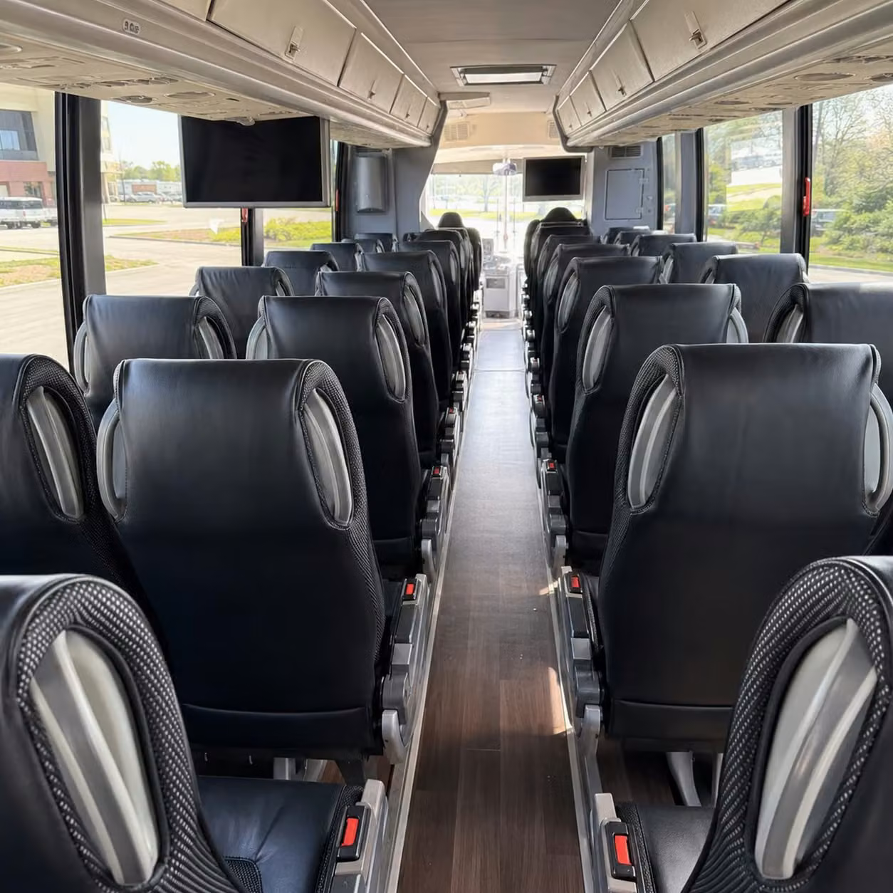 56 passenger charter bus inside